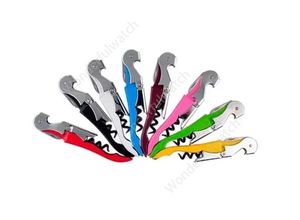 Открытие бутылочек для штопора Multi Colors Double Goot Wine Beer Bottle Opener Home Kitchen Tools 300pcs Sea Shipping DAW479