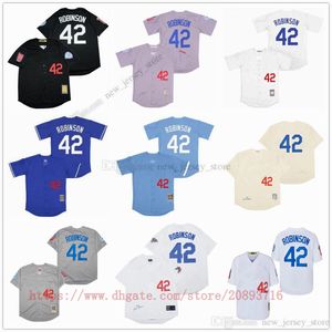 Filme Vintage Baseball Jerseys Usa Costurado 42 JackieRobinson Todos Costurados Nome Número Away Respirável Esporte Venda Alta Qualidade Jersey