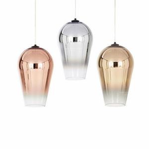 Lampy wiszące nowoczesne galwatacie gradient lampy gniazdo szklane światła LED wiszące loft przemysłowy wystrój domu do salonu