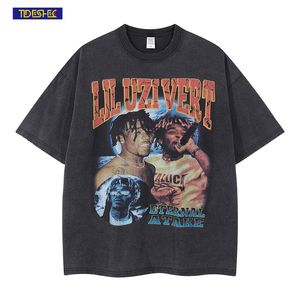 TIDESHEC Mens T shirt Streetwear Vintage Lavato Lil Uzi Vert Grafica Cotone Casual Tee Top Estate 220520