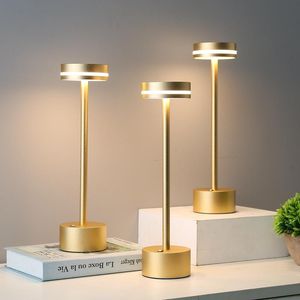 Table Lamps Led Metal Touch Dimming Desk Lamp USB Charging Night Lights Eye-Care Reading Light Restaurant Bar Decor LightingTable