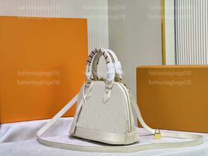 White Alma BB PM Women Women Handbags Facs Shell على شكل متضخم معالجة Crossbody مصممة فاخرة حقيبة الكتف الكتف N45294 M53152