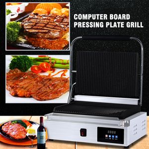 Commercial Electric Pressing Plate Steak Contact Grill Digital Thickened Nonstick Sandwich Roast Steaks Press Machine 2200W