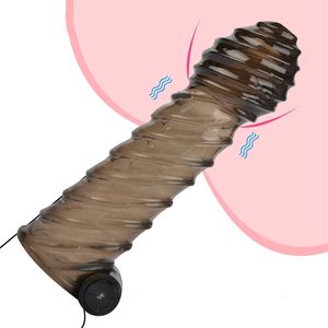 Sex Toy Massager Penis Sleeve Vibrator Extender Reusable Delayed Ejaculation Toys for Men Cock Extension Sexshop