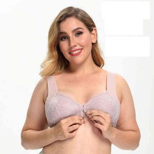 Fechamento frontal Bras plus size para mulheres Sexy Lace Push Up Bra Bra Bralette Brasserie sem fio respirável S-6xl BRA 2022 L220726