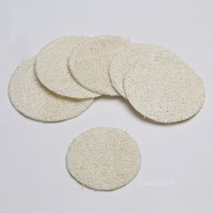 Table Decoration cups Pads Single layer natural Loofah teapot mat anti slip round / pentagonal star absorbent cup mats ZC1040