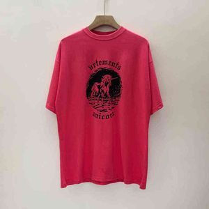 デザイナーTシャツメンズベテメントストリートメンズデザイナー高品質VTMイベントユニコーンOSラウンドネックショートスリーブピュアコットンTシャツヒップホップ