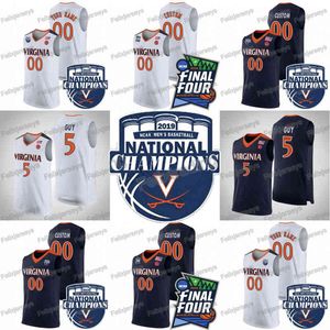 Thr 12 De'Andre Hunter Virginia Cavaliers 2019 Champions 5 Kyle Guy Ty Jerome Mamadi Diakite 0 Kihei Clark JACK SALT College Maglia da basket