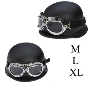Wholesale retro scooter helmets for sale - Group buy Motorcycle Helmets DOT Approved Retro Helmet WWII Big German Half Scooter Cross Country Motorbike Casco With Goggles Rider277p