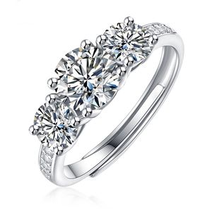 14K 화이트 골드 6.5mm 총 1.0ctw DF 라운드 컷 약혼 wedding Moissanite Lab 성장 여성용 다이아몬드 밴드 링