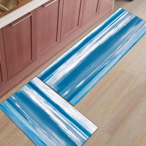 Carpets Abstract Blue Grey Texture Kitchen Mat Home Floor Bathroom Indoor Doormat Anti-Slip Carpet Rug LongCarpets