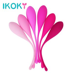 Ikoky 6pcs Love Ben Wa Ball Vagina Docning Massager Silikon Kegel Smart Trainer Ćwiczenia Seksowne zabawki dla kobiet