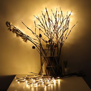 Ano Fairy Light String 20 Simulação LED Willow Tree Branch Christmas Garland Lights Decorações de Natal para casa Y201020