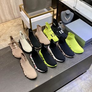 Paris brand men women casual shoes designer fashion knitted breathable socks boots outdoor sports shoes jogging walking coach shoes high quality belt box 35-42