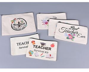 Schulsaison Sublimation Leere Reißverschluss-Bleistifttaschen DIY Wärmeübertragungsdruck Münz-Organizer Kreativer Kosmetik-Organizer Geschenke für Kinder B6