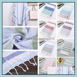 Other Bath Toilet Supplies Home Garden New Colorf Turkish Towel Striped Beach Towels Cotton Gift Spa Gym Yoga 100X180Cm 4924 Drop Delivery