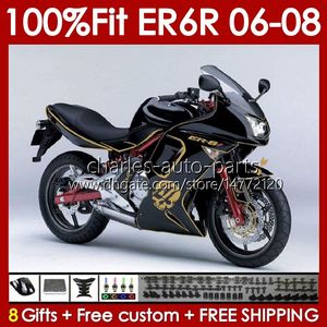 Kawasaki Ninja 650R ER6 650 R ER 6 F 06-08ボディワーク139NO.5 650-R ER 6F 650R-ER-6F 2006 2007 2008 ER6F 06 07 08注入型フェアリングスカルゴールデンブルクのOEMボディキット