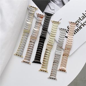Luxury Splice Metal Wrist Band Rand Armband för Apple Watch Series 7 6 5 4 3 2 SE IWATCH 40mm 41mm 45mm