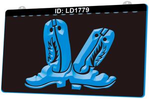 Lider Kovboy toptan satış-LD1779 Karikatür Kovboy Botları Işık işareti LED D Gravür Toptan Perakende