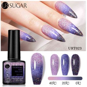 NXY Nail Gel 7 5ML Termiska polska Sequins Glitter Temperatur Färgbyte Lacker Blöt av UV LED 0328