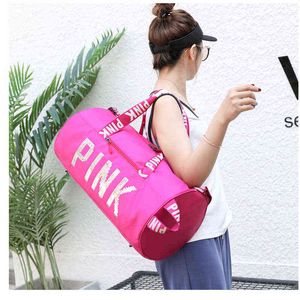 Allenamento fitness Borsa ROSA Paillettes Lettera Borsa sportiva da esterno Borsa da yoga Borsa sportiva ad alta capacità Borsa a tracolla 220423