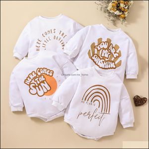 Rompers JumpsuitsRompers Baby Kids Clothing Baby Maternity Girls Boys Letter Print Romper Infant Toddler Jumps Dh4Es