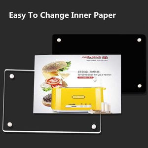 A5 150x210mm Wall Mount Magnetic Acrylic Sign Holder Frame With Tape Adhesive Price Label Poster Picture Photo Frame