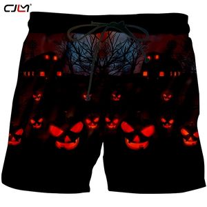 Man Happy Halloween Shorts Horrible Red Eyed Pumpkin Shorts 3D Printed High Quality Mens Clothing 220623