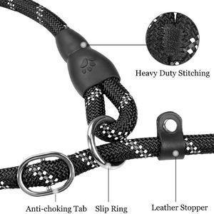 Dog Collars & Leashes Accessories 2M Strong Dogs Chain Pet Reflective Anti-burst Belt Used For Small Medium And Large Puppy LeashDog