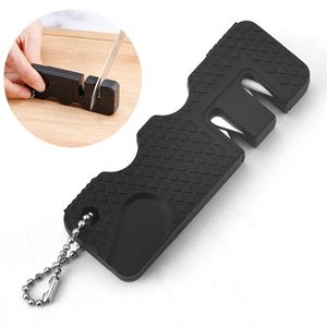 Kitchen Tools Portable Outdoor Sharpener Tungsten Steel Ceramic Sharpener Small Tool Two-Stage Quick Sharpening Stone