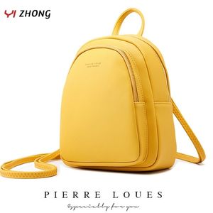 Yizhong Leather Mini Backpack Multifunction Small Backpack Purse Designer有名なブランド女性バッグシンプルなショルダーバッグMochila 210922