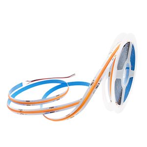 12V 24V COB LED Strip LID LIDE DIODE مرنة الصمام الثنائي 300LED/M 480LED/M 5M الكثافة عالية الكثافة الطبيعة الدافئة الباردة أبيض خطي قابلة