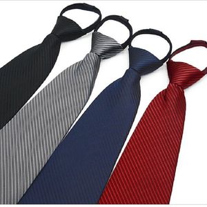 Schwarze Zipper-Krawatte großhandel-9cm Reißverschluss Krawatte Herren Business Hals Zip Polyester Hals Schwarz Rot Blau Ascot Hochzeit Team Sicherheit Männer s Shop teile los W220323