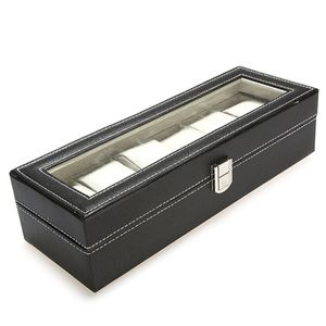 6 Wrist Watches Box Storage Case Janela Organizador para salvar Jóias Holder Men S 220624