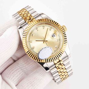 MENSKRIVER ROLX BREGRÖNT LUMINOUS Automatisk fabriksdatum Jubileumsarmband 126300 126334 Bara Crystal Watchet Xohcr