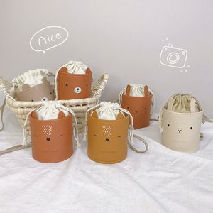 INS Kids Bear Rabbit Fox Barrel Bags 어린이 드로우 스트링 1 숄더백 아기 소년 소녀 동물 귀 크로스 바디 가방 F1425
