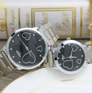 9003 Dam kwarc zegarek Ins Koreańska para mody okrągła 30 m wodoodporna pojedyncza składana stalowa opaska zegar