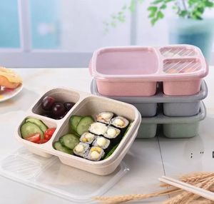 Vete halm Lunchkasse Mikrovågsugn Bento Boxs Förpackning Middag Service Kvalitet Hälsa Naturlig Student Portable Food Storage RRB14985