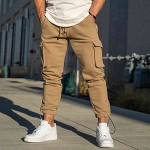 Joggers Sweatpants Men Autumn Casual Pants Gym Fitness Cotton Sportswear Trousers Male Multi-pocket Cargo Training Trackpants G220713