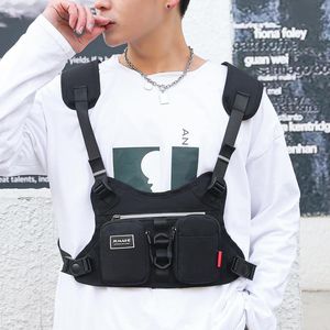 Поясные сумки Функциональная тактическая нагрудная сумка Модный жилет в стиле хип-хоп Уличная одежда Pack Мужчины Черный Rig Повседневный рюкзак