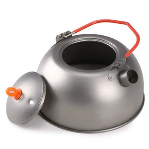 Camp Kitchen 600 ml 0.6L Titanium TEA Kettle kokande vatten kaffe te potten utomhus camping utrustning vandring ryggsäck spis