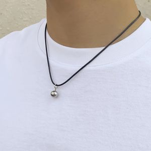 Простая досуга веревочная цепь титановая стальная шваная подвесное ожерелье для женщин Мужские пары стиль шарм -колье годовщину подарок