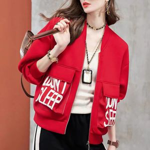 WT-015 Kvinnor Jackor Brand Designer Senior Sense of Baseball Clothes Female 2022 Spring and Autumn New Loose Temperament Retro Niche Jacket Stitching Coat Tide