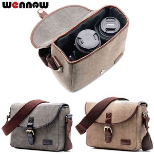 Wennew Retro Camera Bag Photo Case för Olympus OMD EM1 EM5 EM10 OM-D E-M1 E-M5 E-M10 MARK III II 3 2 E-600 E-550 E-520 E-500 AA220324