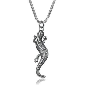 Pendant Necklaces Fashion Necklace Pendants For Men Domineering Simulation Insect Animal Three-Legged Gecko Stainess Steel Vintage Neck Jewe