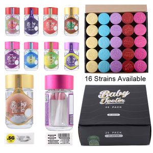Baby Jeeter Infused Glass Jars Prerolls Accessories Strains Pack Bag Grams Empty Clear Rolling Tobacco Containers Food Grade Tempered Jars Dry Herb Tool