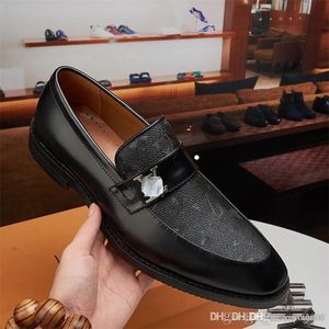 A5 22SS Sapatos de couro genuínos italianos Sapatos de vestidos casuais Marcas de luxo ManCasins Mocassins Slip confortável em sapatos de barco planos Big Size 38-45 Casamento