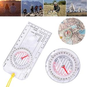 Winkelskala Lineal großhandel-Outdoor Gadgets Multifunktionszeichnung Zeichnung Herrscher professioneller Kartenskala Camping Navigation Kompass Angle Magnifieroutdoor
