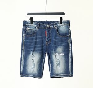 男性ショートジーンズサマーファッションカジュアルヒップホップリッピング刺繍色付き塗装メンズデニムショーツパンツ