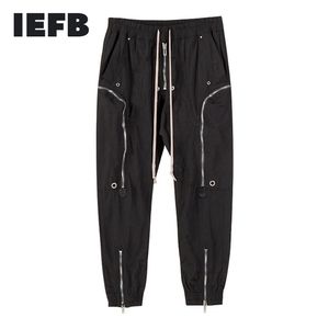 IDEEFB Wysokiej Jakości Spodnie męskie Streetwear Multi Zipper Trend Męskie Spodnie Casual Casual Slostring Elastyczna Talia Długość 220330